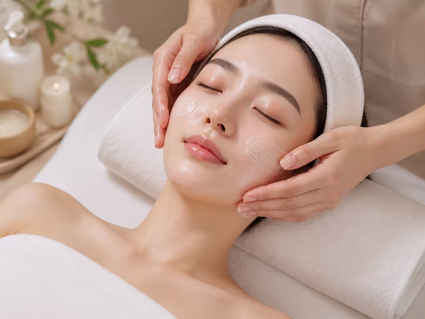 Premium facial lymphatic massage treatment
